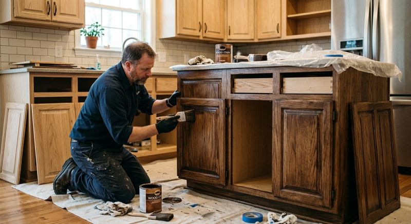 Kitchen Cabinet Staining in Lafayette, IN